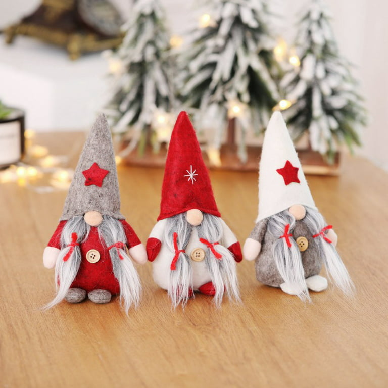 Grey WINOMO 2Pcs Christmas Gnome Plush Elf Decorations Holiday Scandinavian Tomte Handmade Swedish Decorations Window Holiday Presents Home Table Ornament Decor 